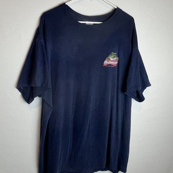 Budweiser “This Buds For You” 1999 Distressed Navy Blue T-Shirt Delta Size XXL - Picture 1 of 6